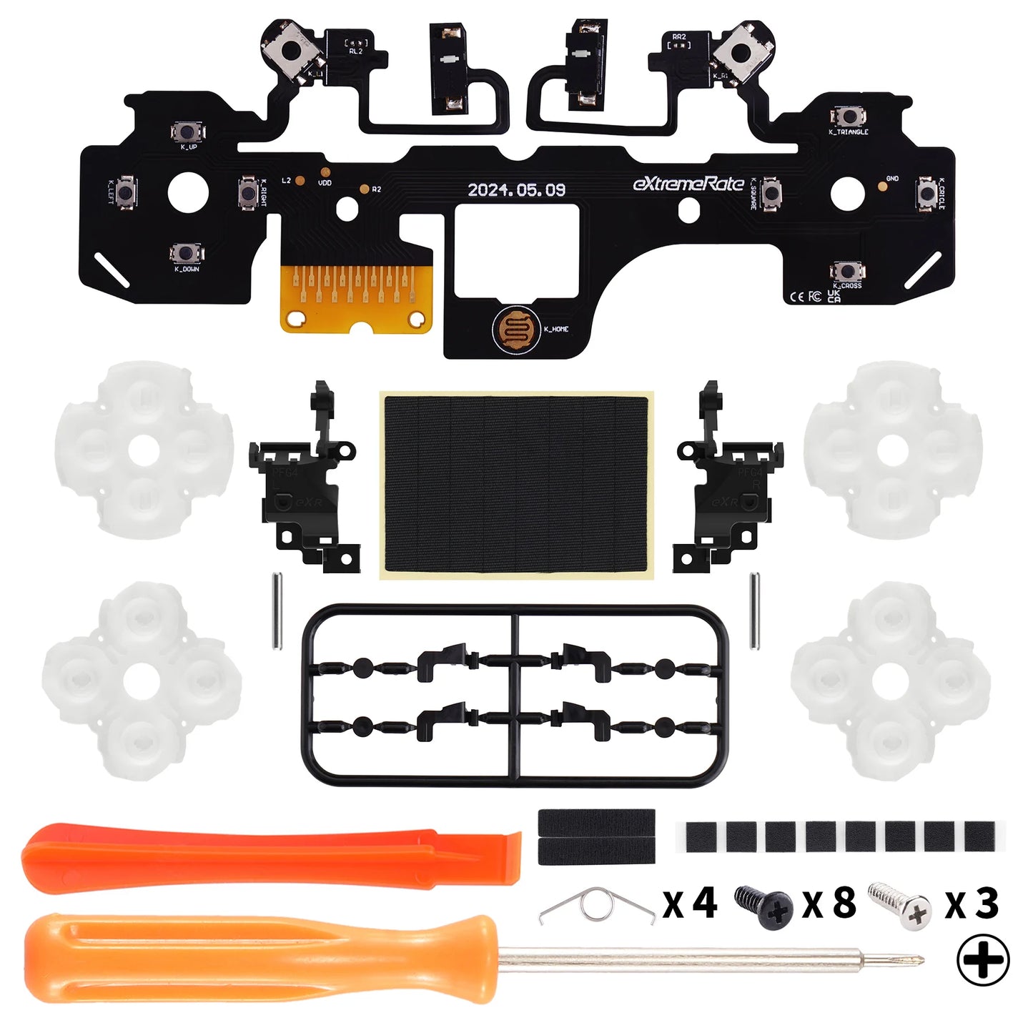 eXtremeRate Whole Clicky Kit V2 for ps5 Controller BDM-040/050 Shoulder Face Dpad Buttons, Micro Switch Clicky Hair Trigger Kit