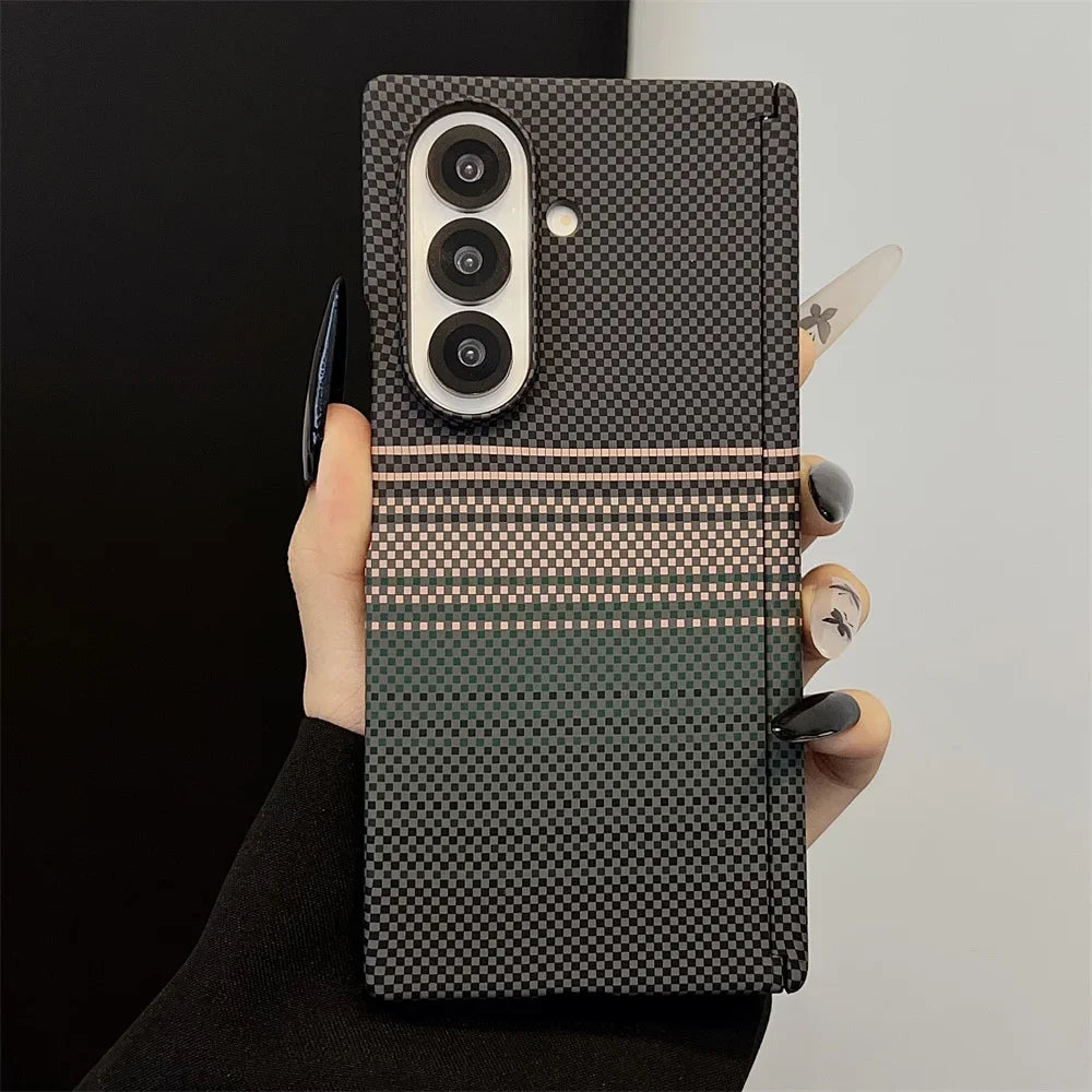Luxury Kevlar Carbon Fiber Magnetic Phone Case For Samsung Z Fold 7 and Huawei X6 X5 Magic V5 or Vivo Fold 5 3 Pro Back Cover