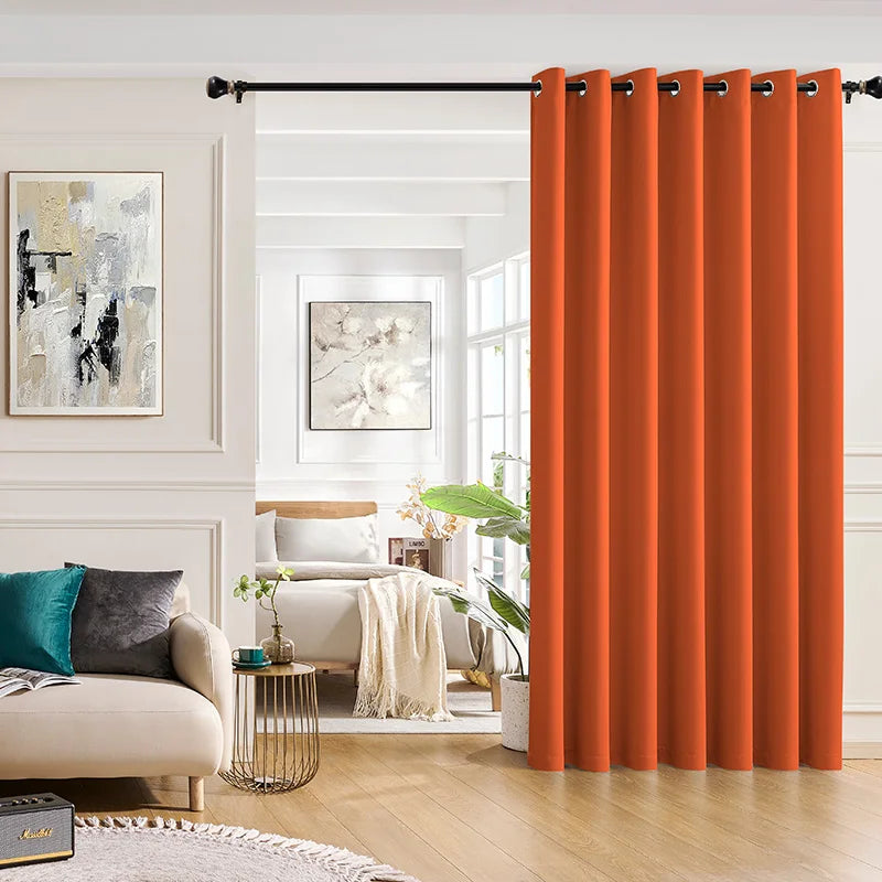 2PCS Room Divider BlackOut Curtain for Living Room, Noise Reduction Curtain with Anti-Rust Grommet Top Blackout Curtain