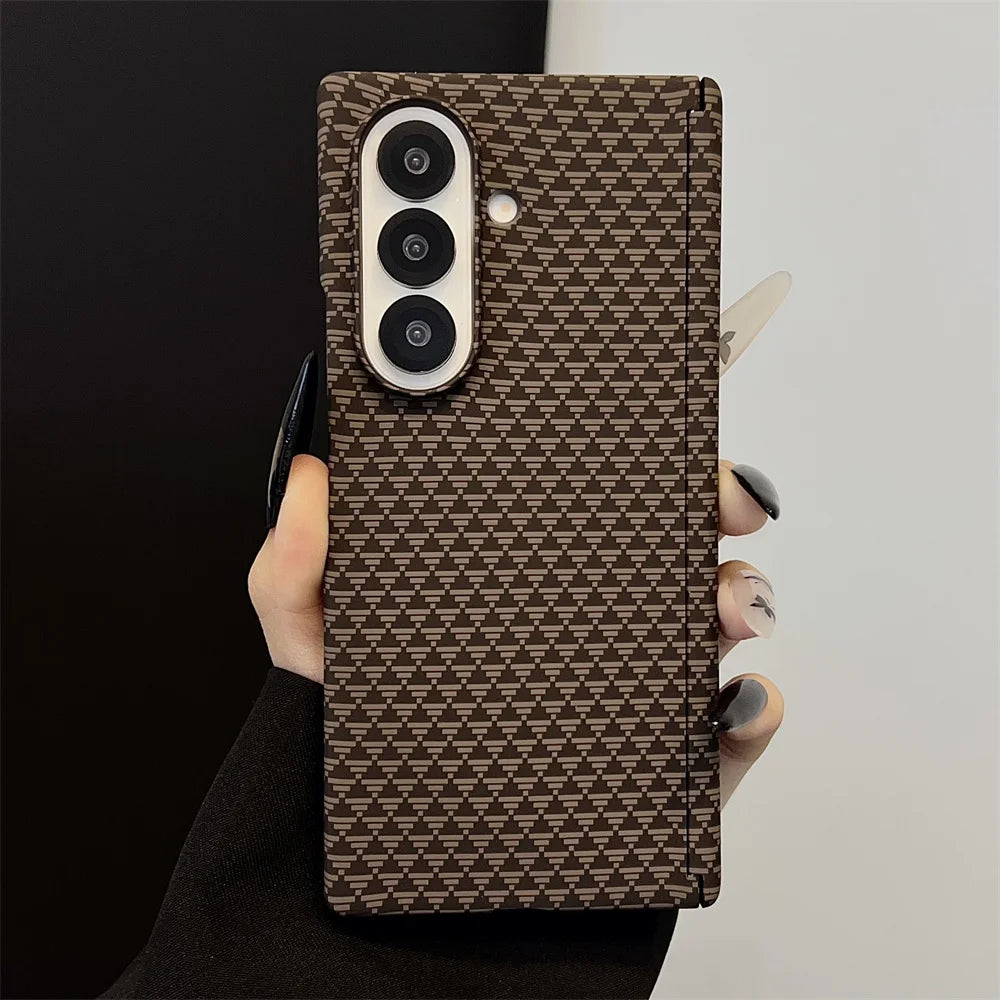 Luxury Kevlar Carbon Fiber Magnetic Phone Case For Samsung Z Fold 7 and Huawei X6 X5 Magic V5 or Vivo Fold 5 3 Pro Back Cover