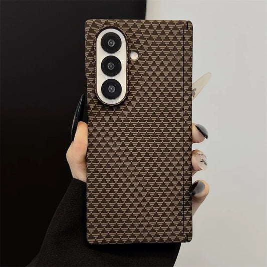 Luxury Kevlar Carbon Fiber Magnetic Phone Case For Samsung Z Fold 7 and Huawei X6 X5 Magic V5 or Vivo Fold 5 3 Pro Back Cover