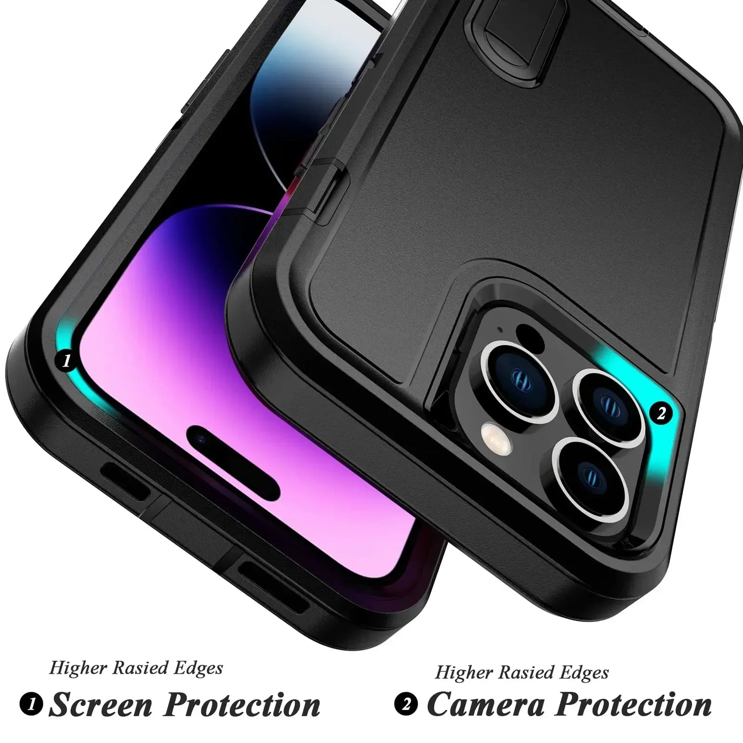 Case For iPhone 16e 16 11 13 12 14 15 Pro Max Plus XR Heavy Duty Shockproof Anti-Scratch Rugged Protective with Kickstand Cover