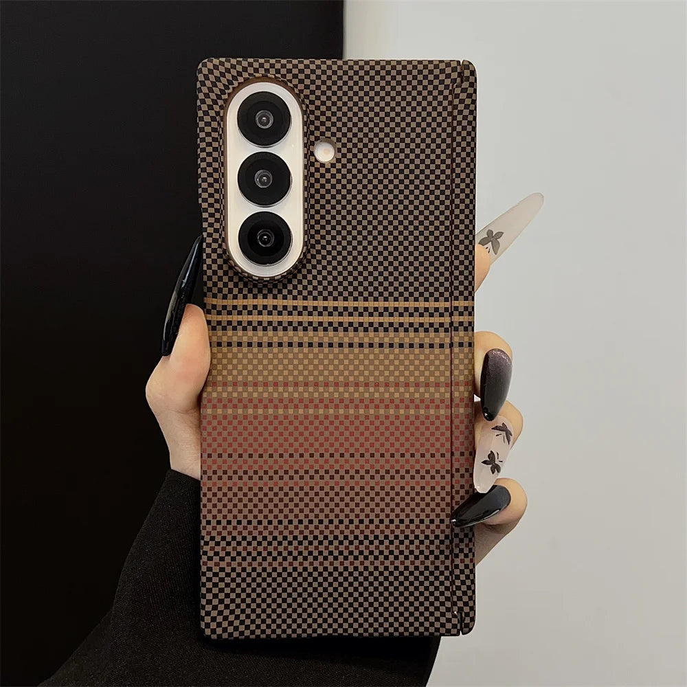 Luxury Kevlar Carbon Fiber Magnetic Phone Case For Samsung Z Fold 7 and Huawei X6 X5 Magic V5 or Vivo Fold 5 3 Pro Back Cover