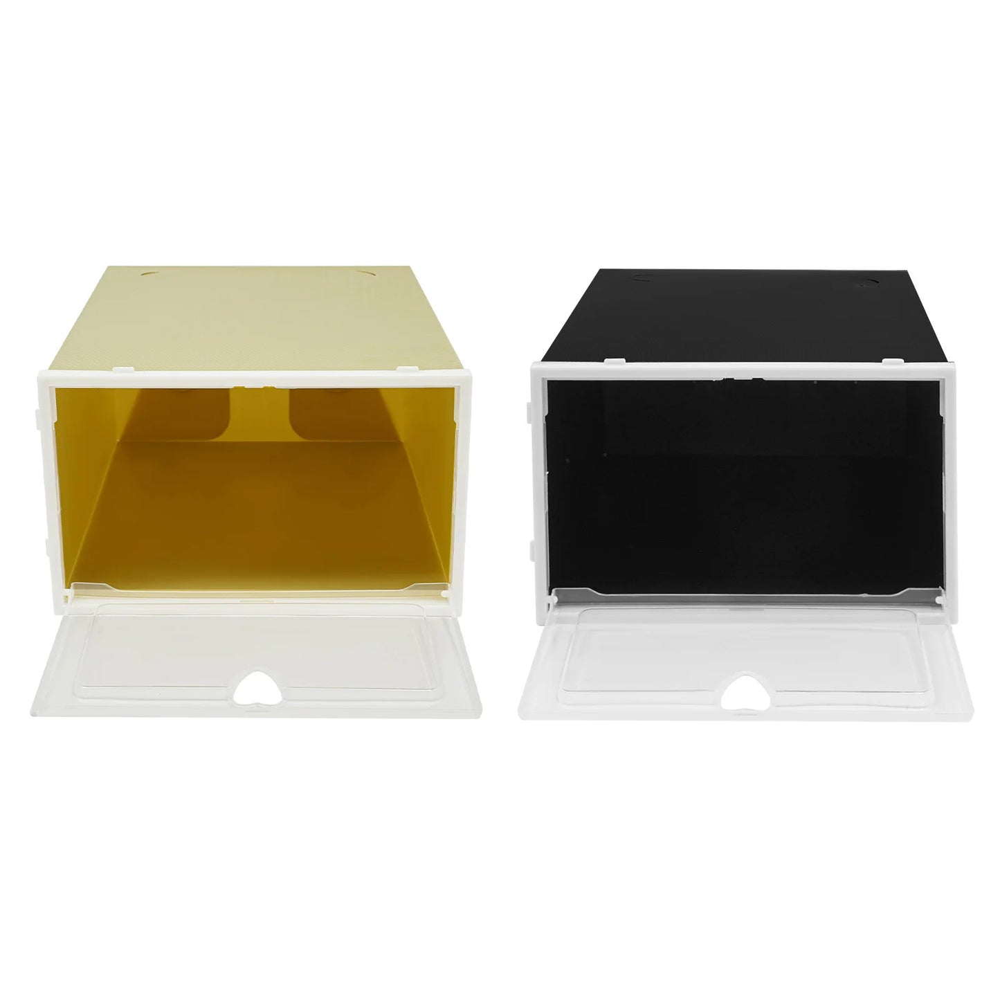 24 Pack Foldable Shoe Box Organizer Stackable Clear Shoe Boxes Plastic Sneaker Shoe Display Case