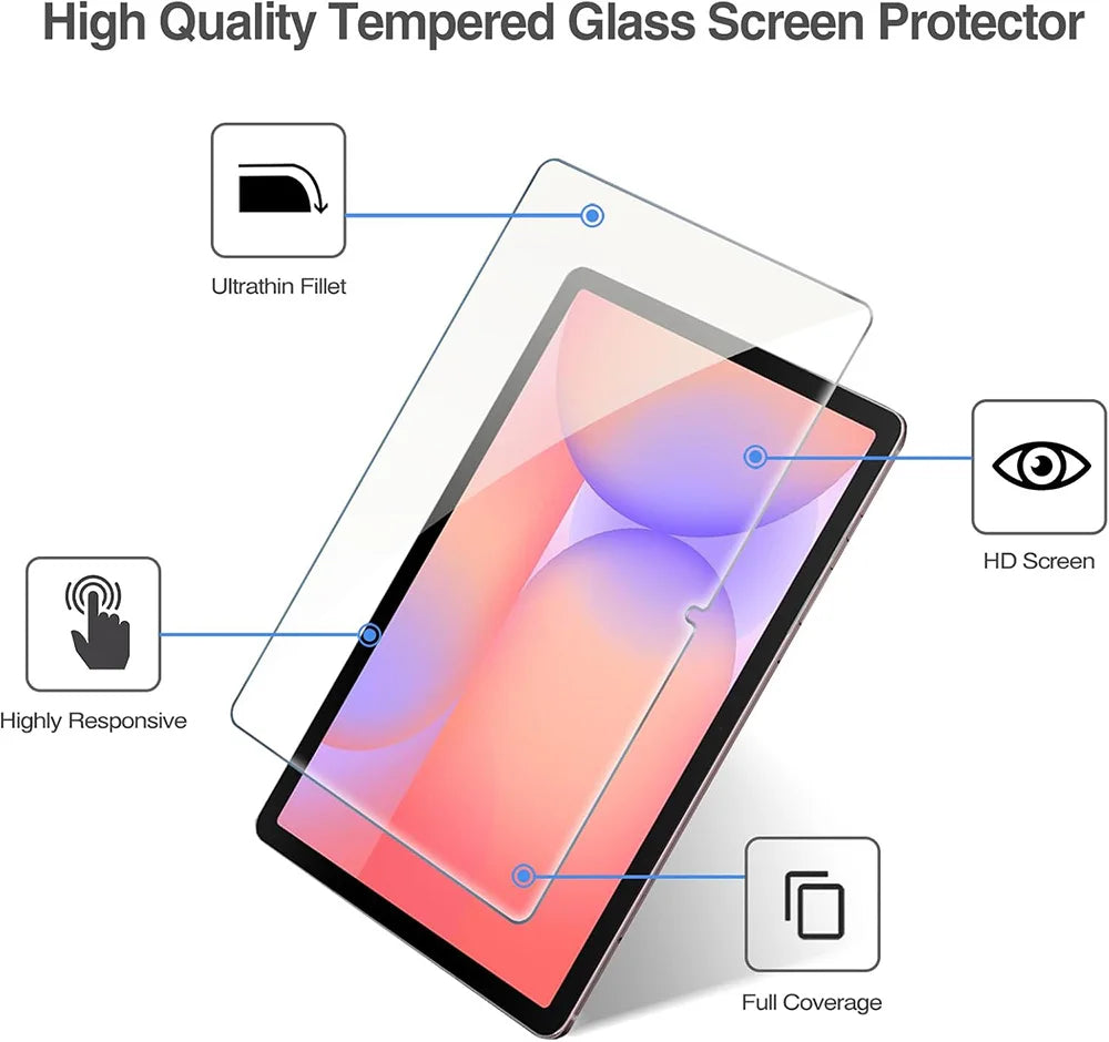 Tempered Glass Screen Protector For Samsung Tab S10 FE 2025 S9 FE 10.9" Tab A9 Plus S7 S8 11 inch A9 8.7 A8 10.5 S6 Lite 10.4"
