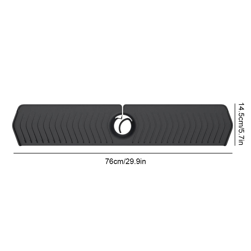 Silicone Kitchen Sink Splash Mat Easy To Install Behind Faucet Protector Mat Fast Drainage for Kitchen Counter Bathroom