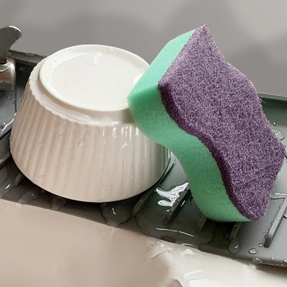 Silicone Kitchen Sink Splash Mat Easy To Install Behind Faucet Protector Mat Fast Drainage for Kitchen Counter Bathroom