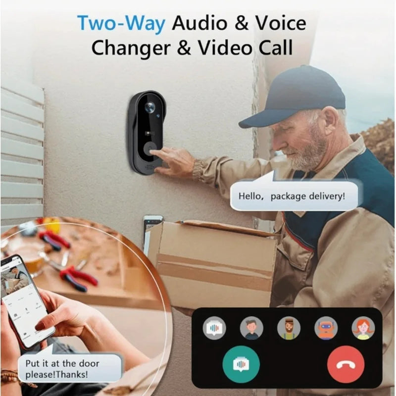 Never Miss a Visitor: Wireless Video Doorbell with Long-Lasting Battery & HD Camera!