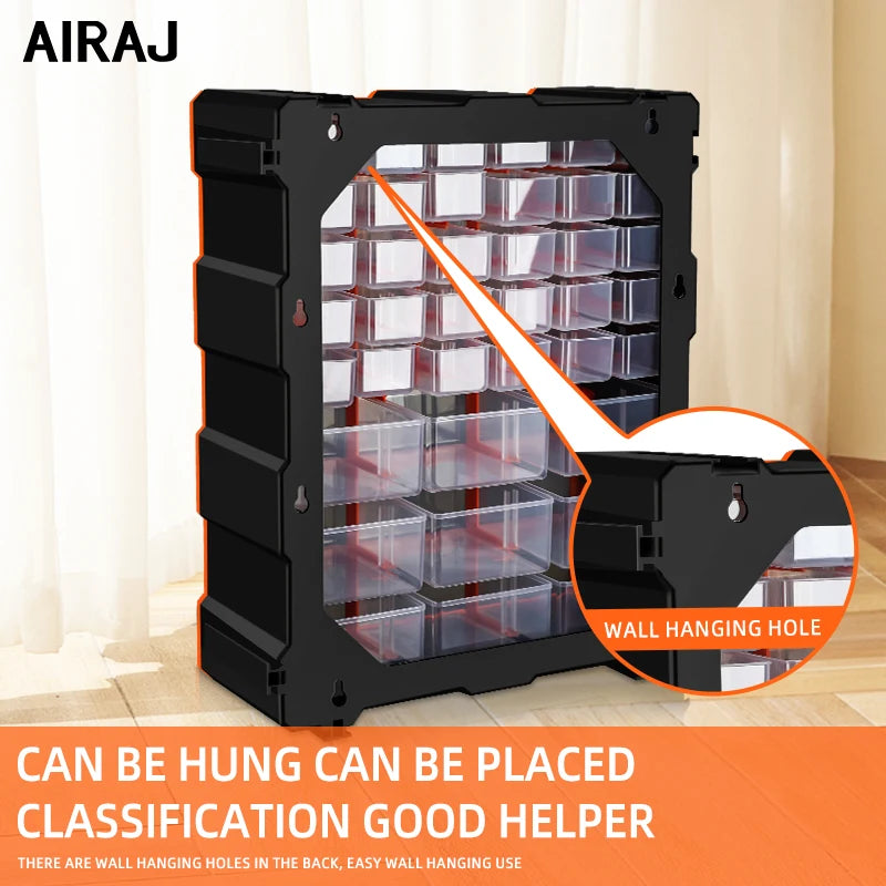 AIRAJ 39 Multi-grid Drawer Parts Box Wall-mounted Screw Classification Component Tool Box Case electronic components Storage Box