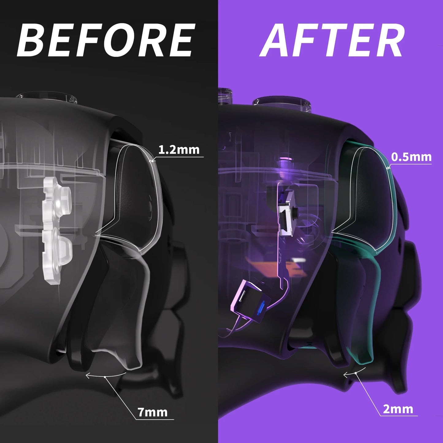 eXtremeRate Whole Clicky Kit V2 for ps5 Controller BDM-040/050 Shoulder Face Dpad Buttons, Micro Switch Clicky Hair Trigger Kit