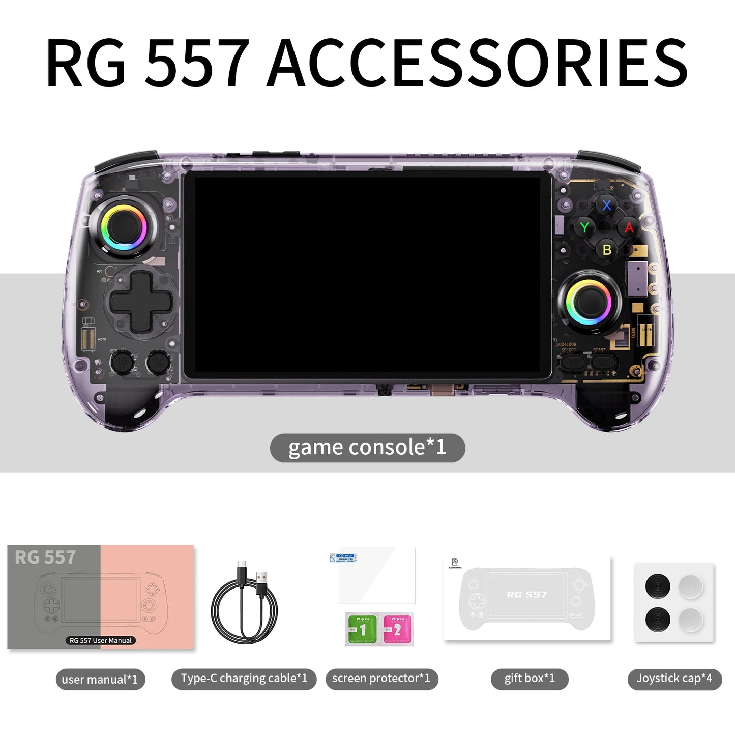 ANBERNIC RG557 Retro Handheld Game Console 5.48" AMOLED Screen Dimensity 8300 Android WIFI Video Gaming Player Streaming RG 557