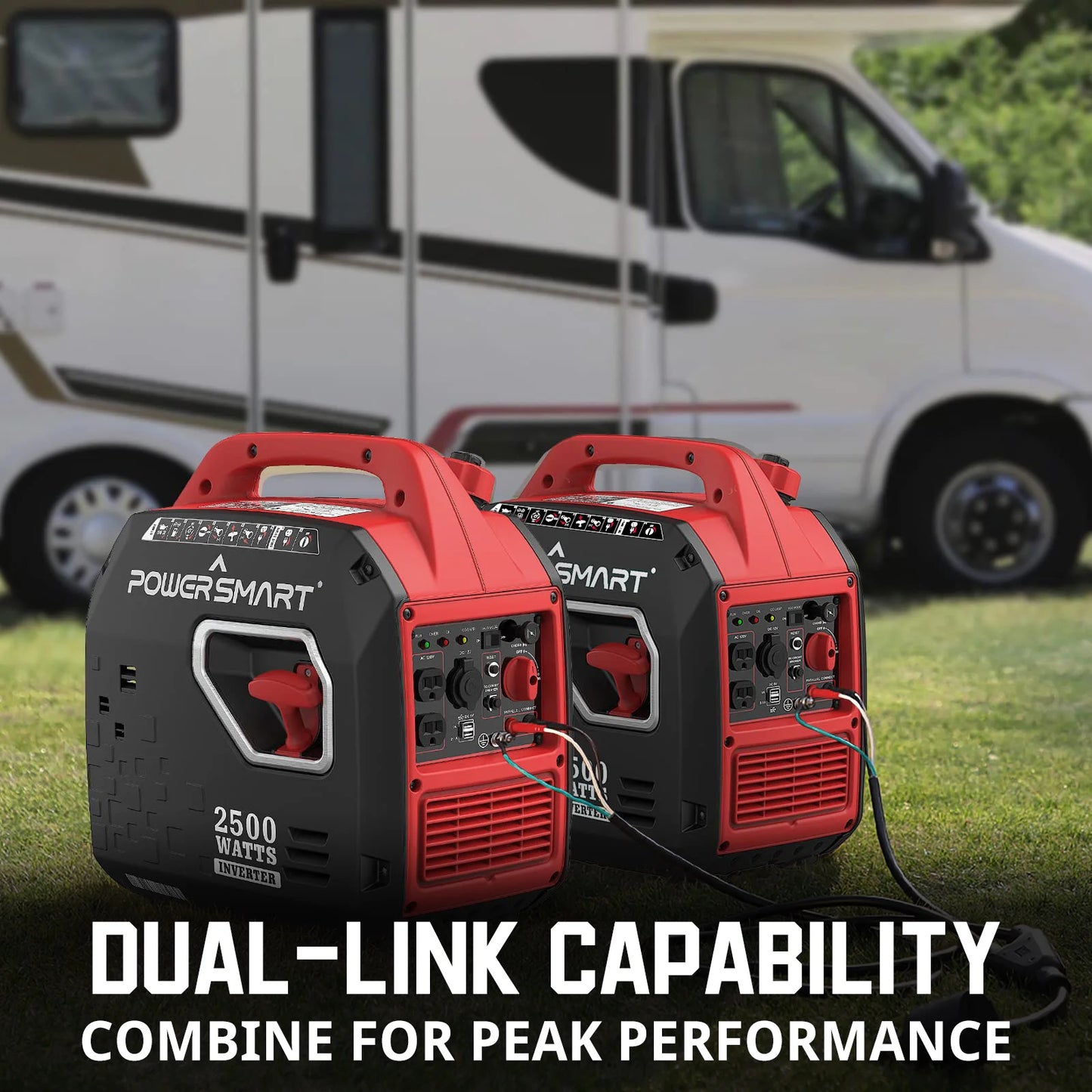 2500W Quiet Inverter Generator, Gas Powered Portable Generator for Camping, RV, Home Emergency, EPA Compliant