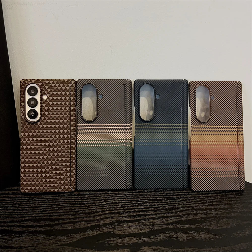 Luxury Kevlar Carbon Fiber Magnetic Phone Case For Samsung Z Fold 7 and Huawei X6 X5 Magic V5 or Vivo Fold 5 3 Pro Back Cover