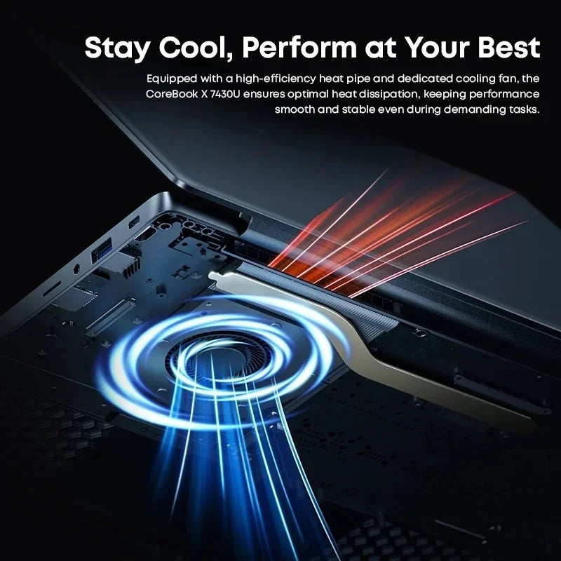 CHUWI CoreBook X Gaming Laptop AMD R5-7430U 16GB DDR4 RAM 512GB SSD 14.1 inch 2K Screen Lightweight Notebook 4.3 GHz Windows 11