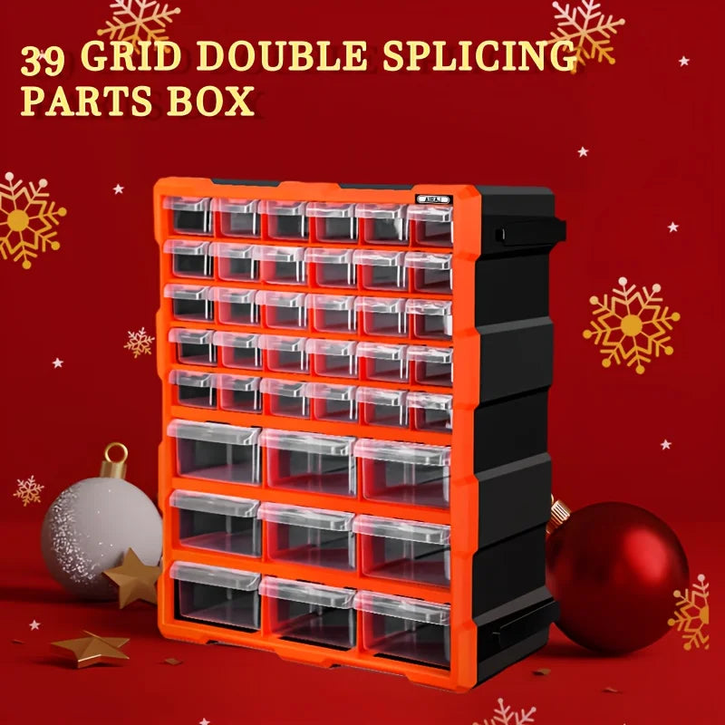 AIRAJ 39 Multi-grid Drawer Parts Box Wall-mounted Screw Classification Component Tool Box Case electronic components Storage Box