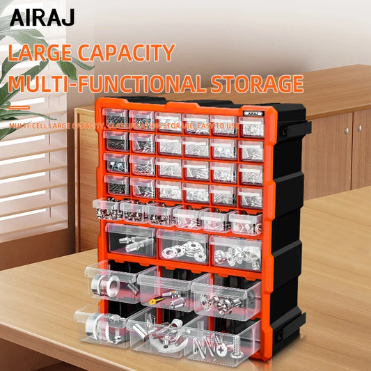 AIRAJ 39 Multi-grid Drawer Parts Box Wall-mounted Screw Classification Component Tool Box Case electronic components Storage Box