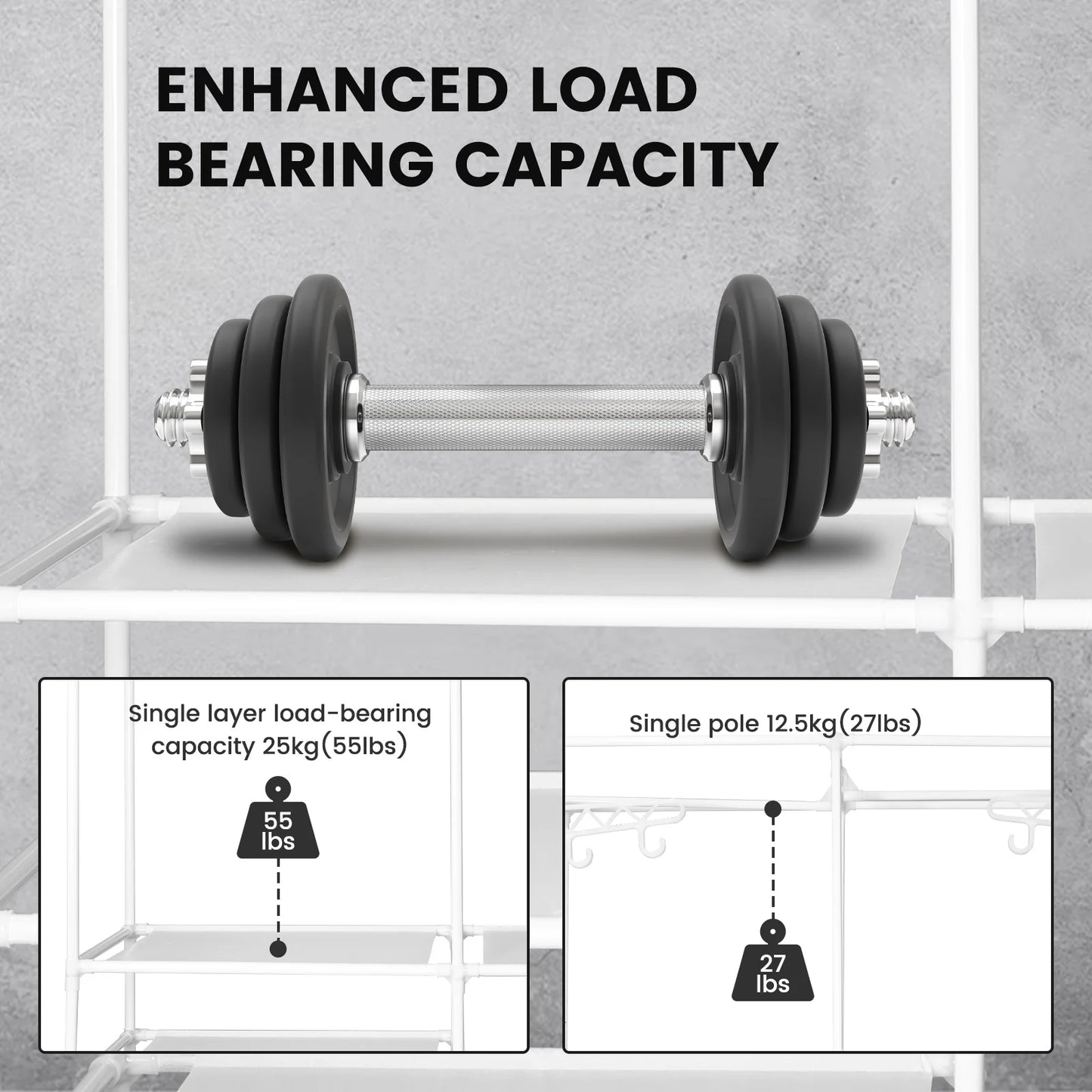 Metal Garment Clothing Rack Shoe Clothing Organizer Shelves Freestanding Multifunctional Clothes Wardrobe