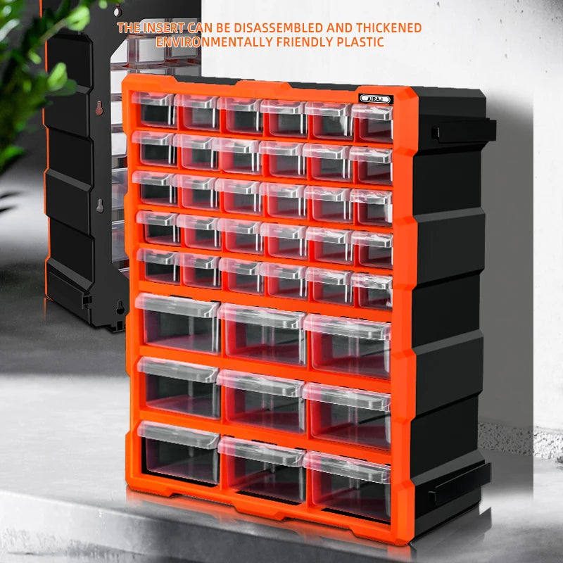 AIRAJ 39 Multi-grid Drawer Parts Box Wall-mounted Screw Classification Component Tool Box Case electronic components Storage Box