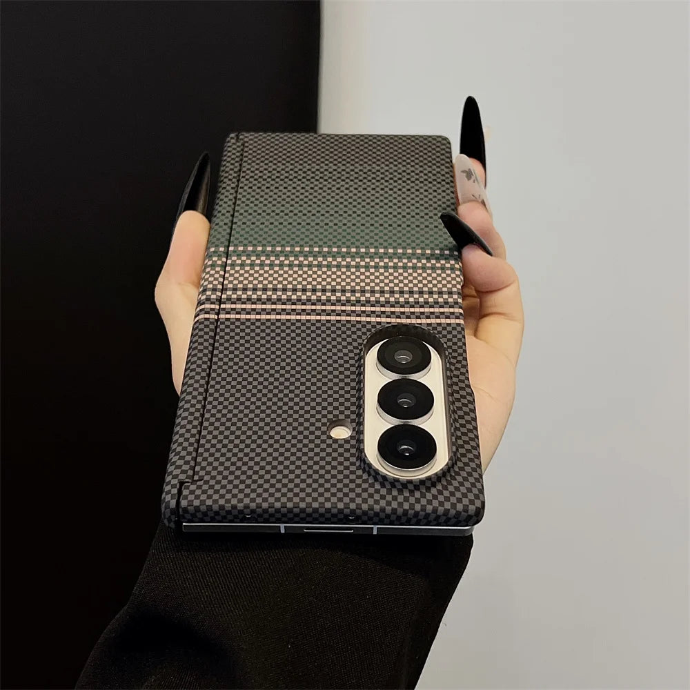 Luxury Kevlar Carbon Fiber Magnetic Phone Case For Samsung Z Fold 7 and Huawei X6 X5 Magic V5 or Vivo Fold 5 3 Pro Back Cover