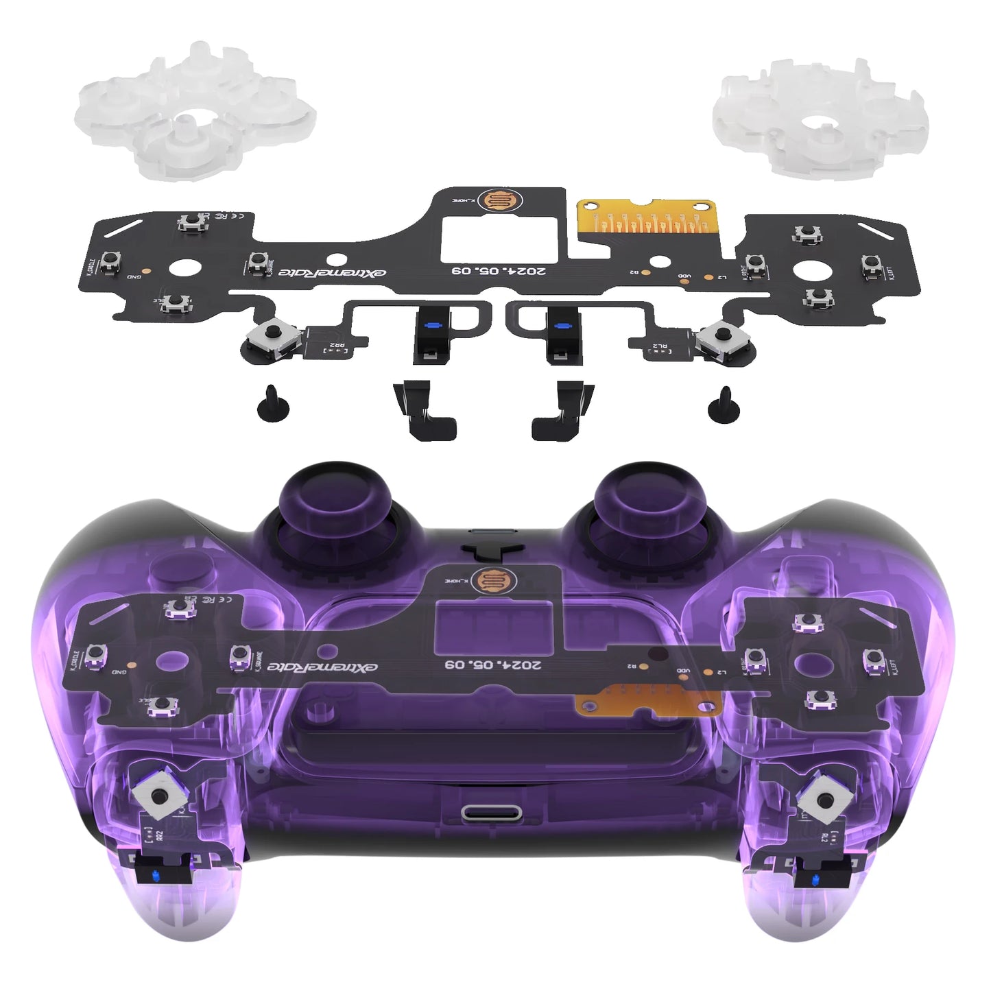 eXtremeRate Whole Clicky Kit V2 for ps5 Controller BDM-040/050 Shoulder Face Dpad Buttons, Micro Switch Clicky Hair Trigger Kit