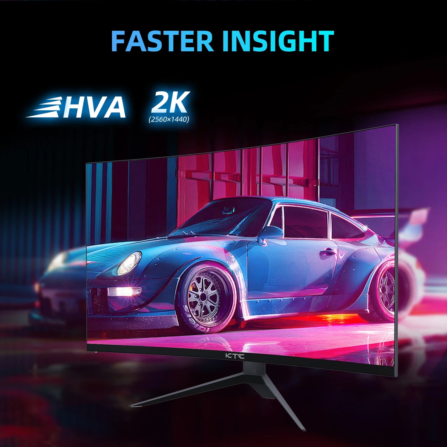 KTC 27 inch WQHD 180Hz 1ms Curved Gaming Monitor 1440P 144Hz Monitor 132% sRGB HVA FreeSync DisplayPort/HDMI/USB VESA Computer M