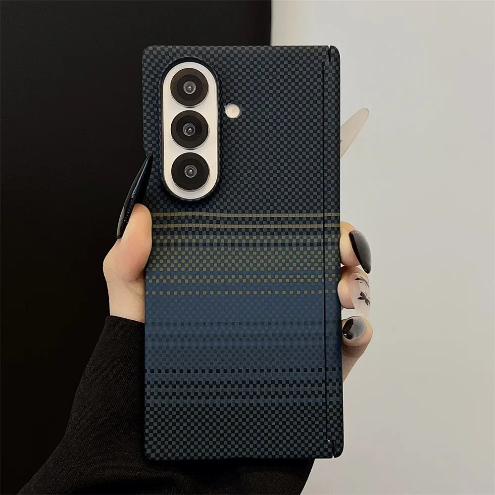 Luxury Kevlar Carbon Fiber Magnetic Phone Case For Samsung Z Fold 7 and Huawei X6 X5 Magic V5 or Vivo Fold 5 3 Pro Back Cover